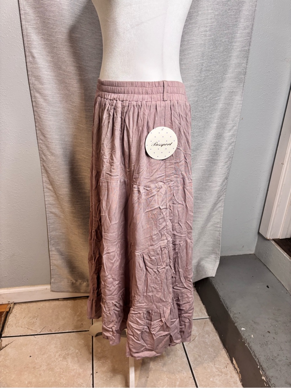 Women's Dusty Rose Tiered Maxi Skirt - Picture 2 of 4